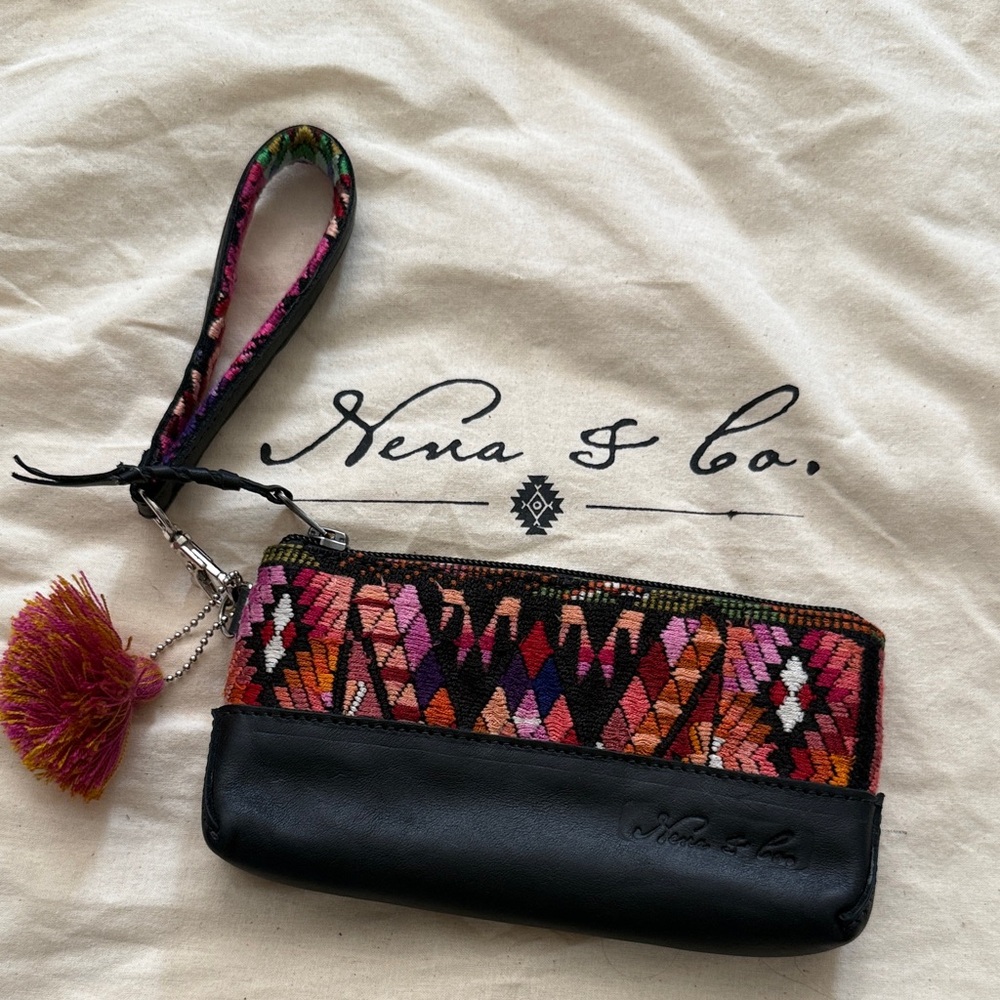 Nena & Co. Black and One of a Kind handwoven Wristlet